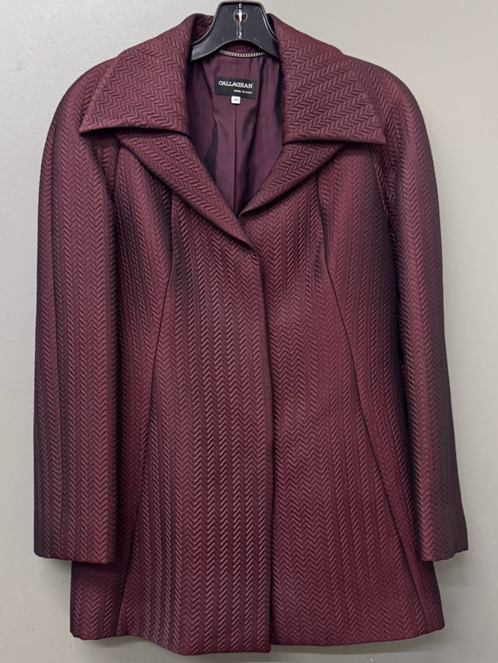 Vintage Callaghan Burgundy Red Jacket Womens Size 40 IT 90s Wool Coat